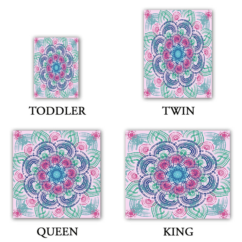 Ensemble de housse de couette en microfibre DiaNoche par Yasmin Dadabhoy - Mandala bleu mauve