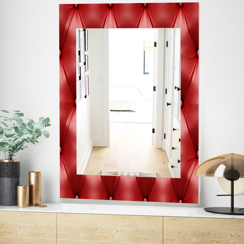 Miroir mural moderne Leather Print III, H 24 po x l 32 po