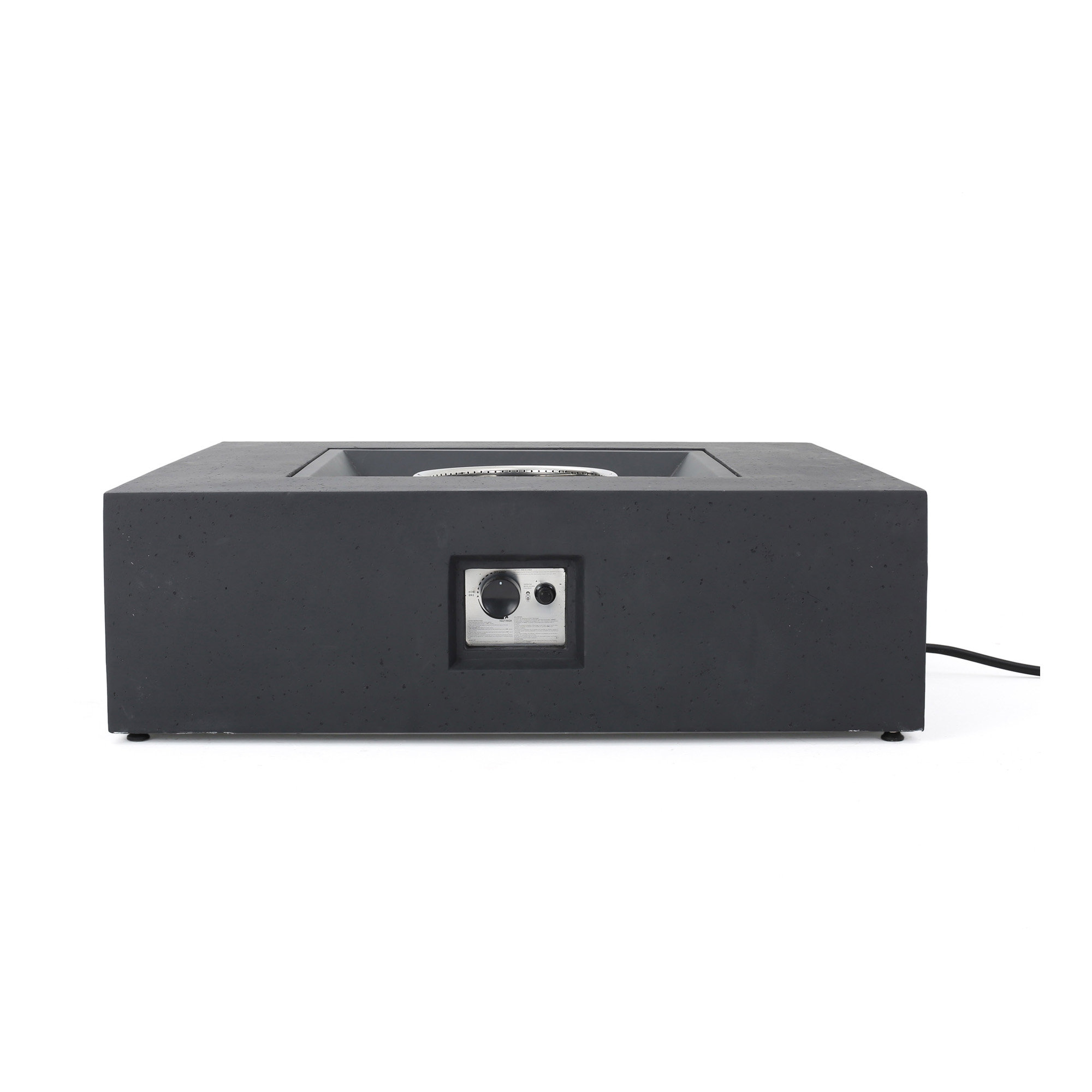 Latitude Run® 50 000 btu square mgo fire table tank outside | Wayfair
