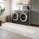 Geometric Bordered Machine Washable Rug with Rubber Backing for Living Room Modern Non-Slip Dining Room Rug Easy-Cleaning Floor Carpet for Bedroom