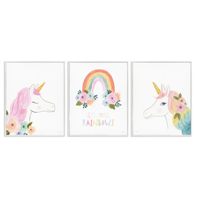 «Let Chase Rainbows Unicorns», ensemble de 3 giclées par Jenaya Jackson