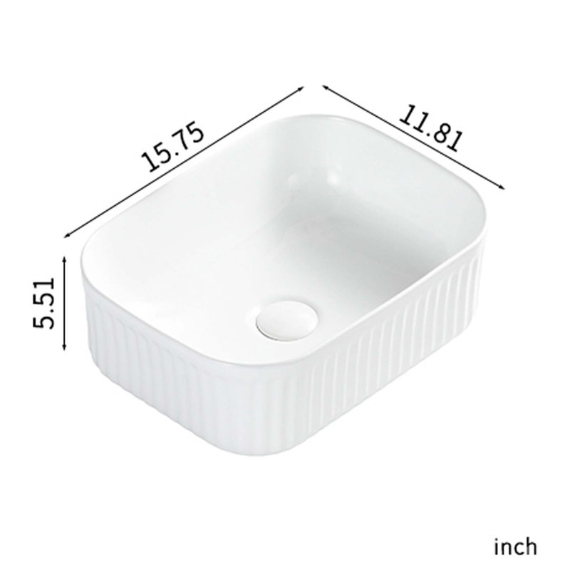 Lavabo vasque de salle de bain, lavabo rectangulaire au-dessus du comptoir, petit lavabo en résine de pierre blanche lavant les éviers artistiques sans drain escamotable