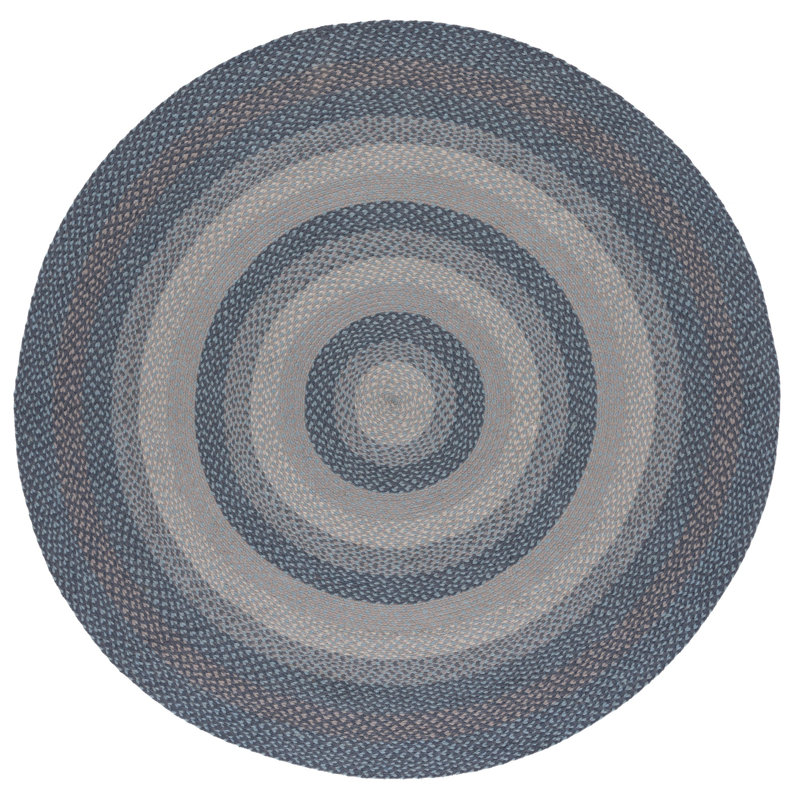 Braided Cotton Striped Rug, Round 6'