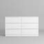 Commode double 6 tiroirs Modern White