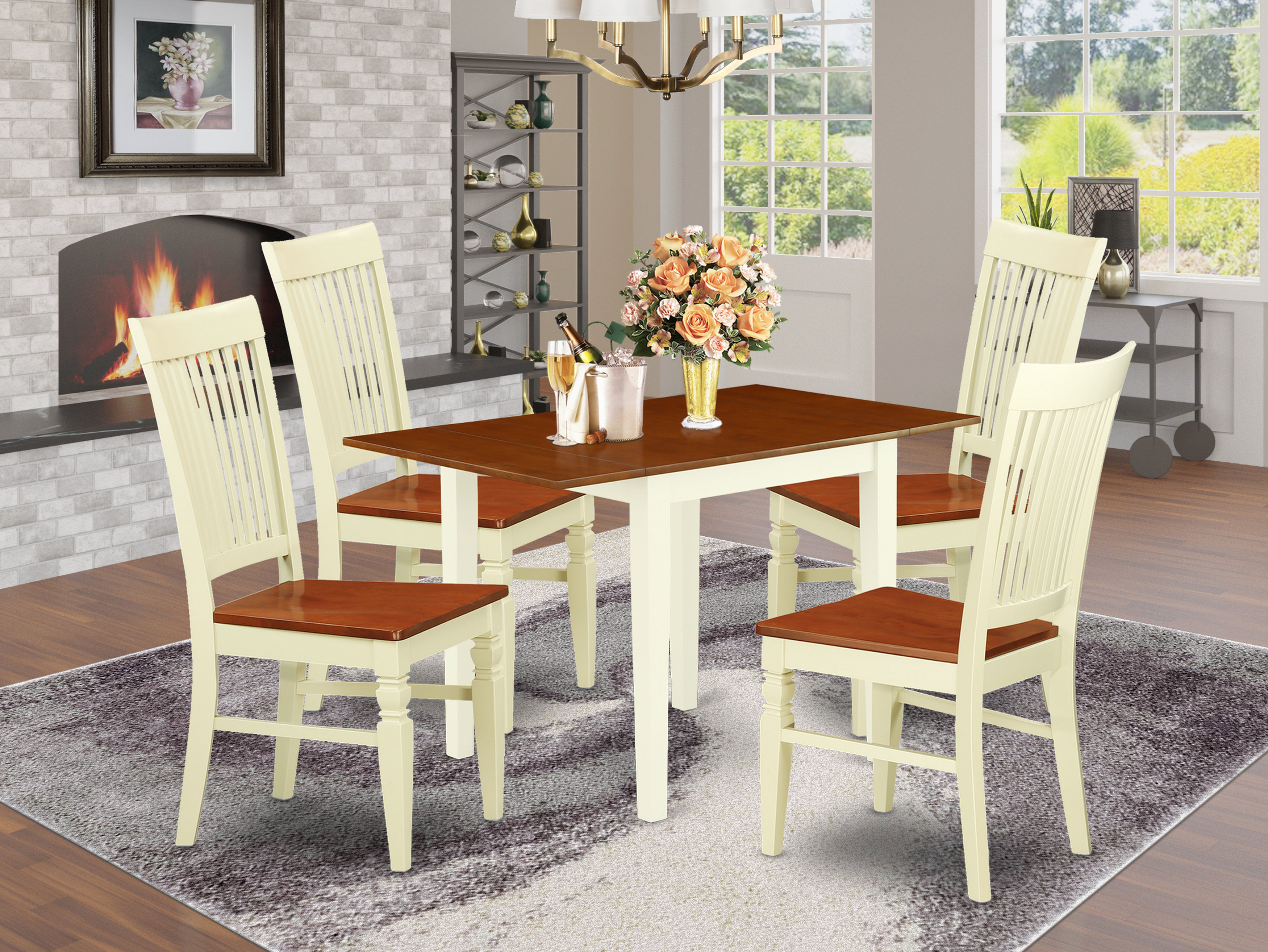 Ophelia Co. Brimfield Extendable Solid Wood Dining Set Wayfair