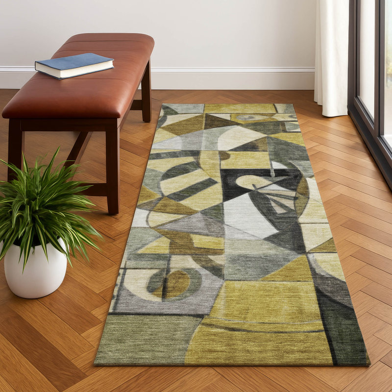 Premium Machine Washable Lubbers AMF1758 Abstract Rug, Runner 2'3" x 7'6"