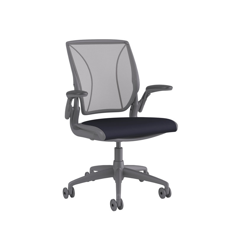 Mesh Task Chair, Gray, Pinstripe/Silver, Pinstripe/Silver