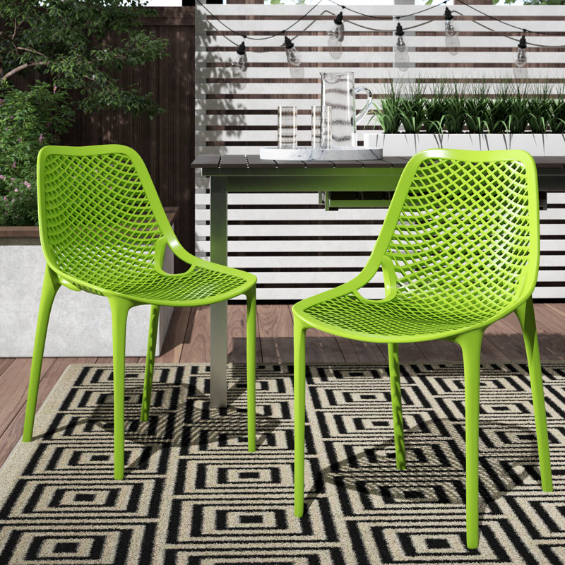 Chaise d'appoint empilable d'extérieur Farrah, Vert tropical