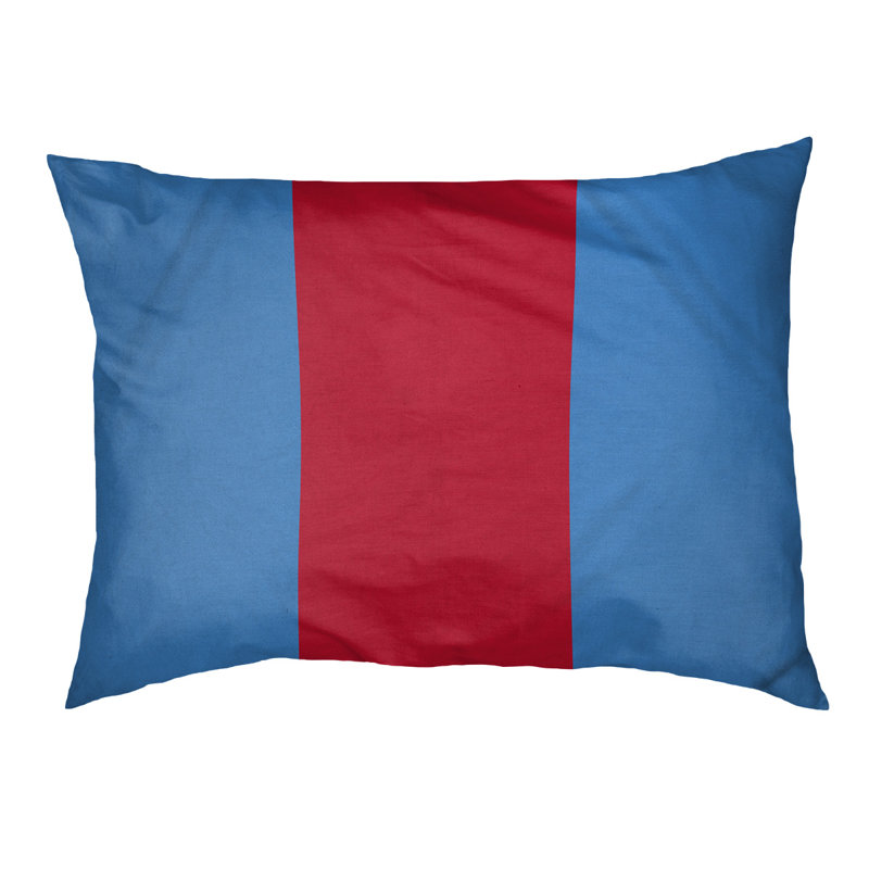 Coussin Houston, Moyen (l 40 po x P 30 po x H 6,5 po), Bleu / rouge