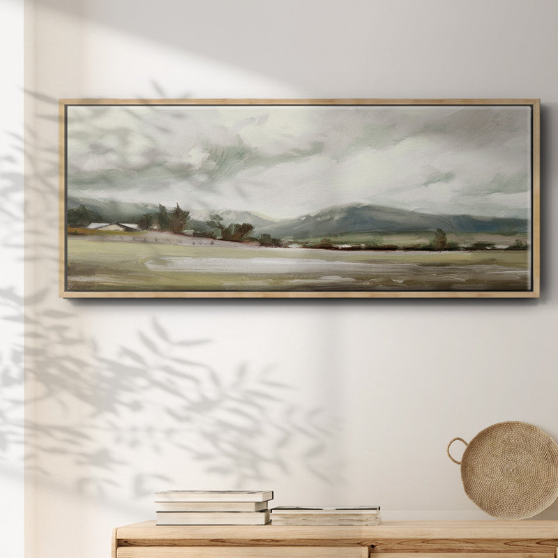 Big Sky Valley- Framed Canvas, 8" H x 20" W