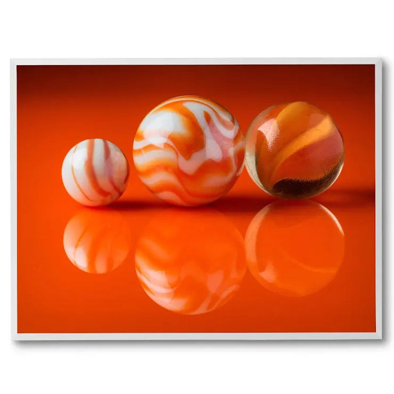 Marbles Print by Philippe Monthoux, White Floater Framed Canvas, No Mat, 32" H x 42" W