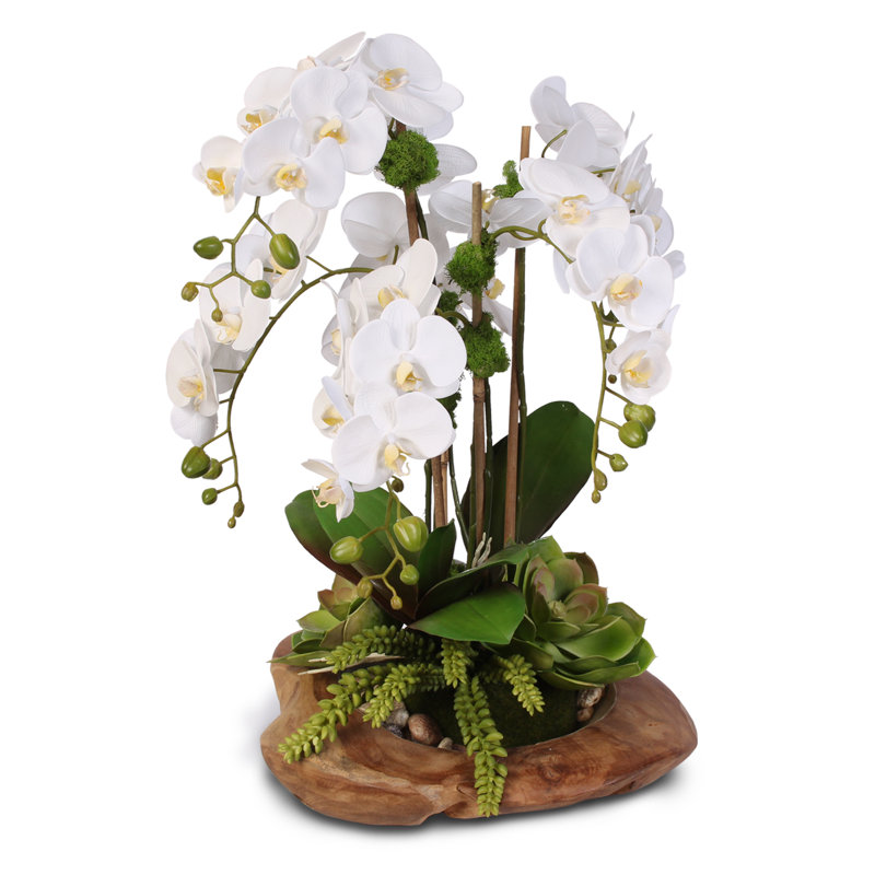 Real Touch Silk Orchid Faux Floral Arrangement