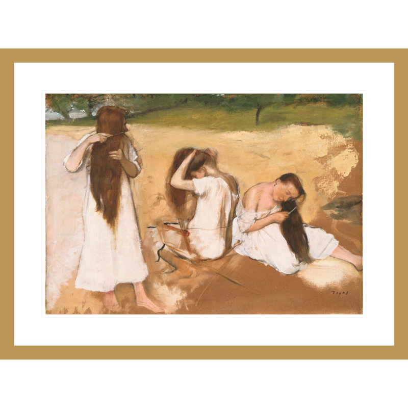 «Women Combing Leurs Hair» par Edgar Degas, impression giclée encadrée, H 22,47 po x l 29,5 po