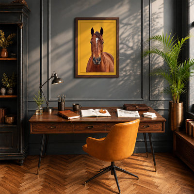 Portrait in Mustard Modern - Framed Print