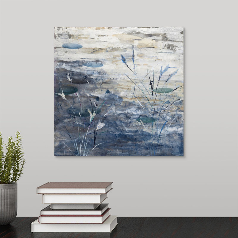 «Pond», peinture sur toile, Toile tendue, H 12 po x l 12 po x p 1,25 po