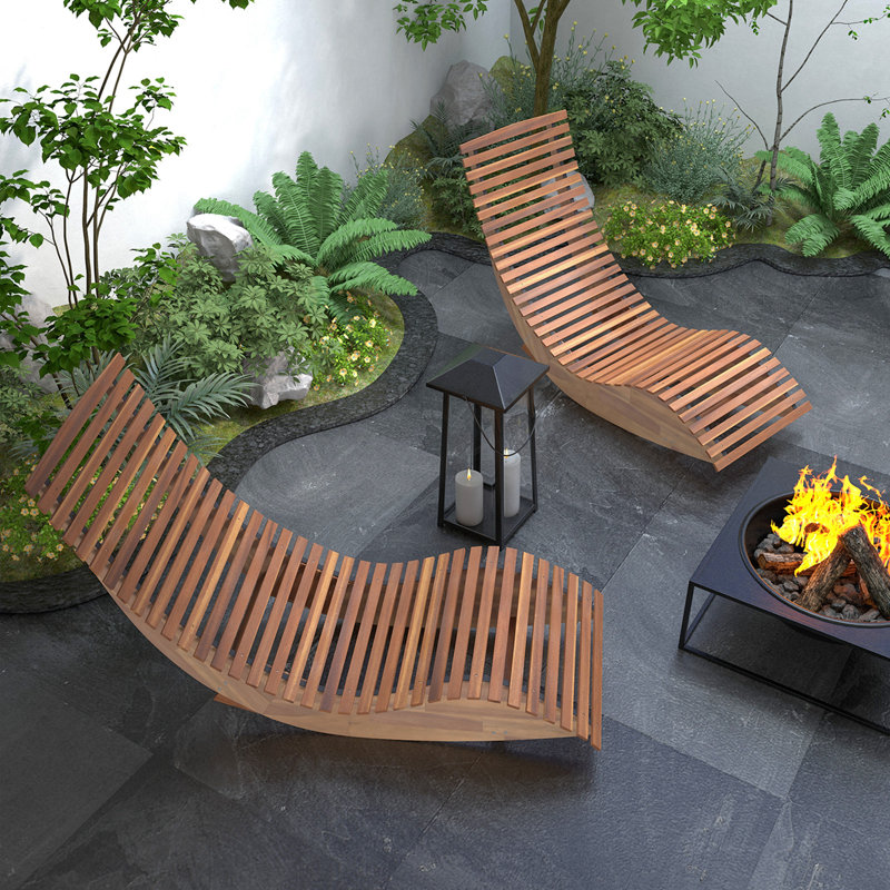 Chaise berçante en bois massif Colicia