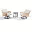 Ensemble de chaises pivotantes d'extérieur en rotin tissé avec table d'appoint