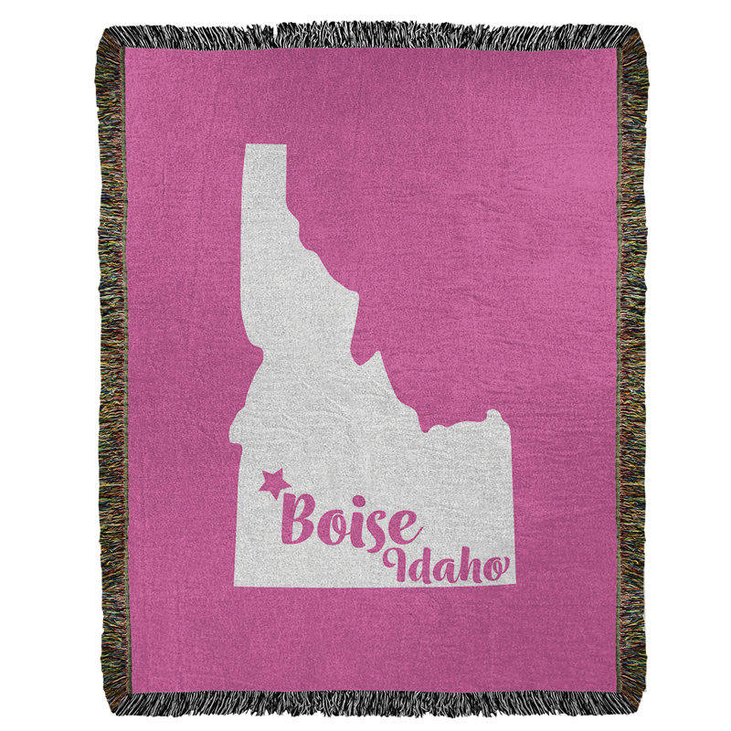 Jeté en coton tissé boise idaho, l 60 po x L 80 po, Rose