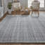Tapis gris anthracite tissé à la main Siona-564222799