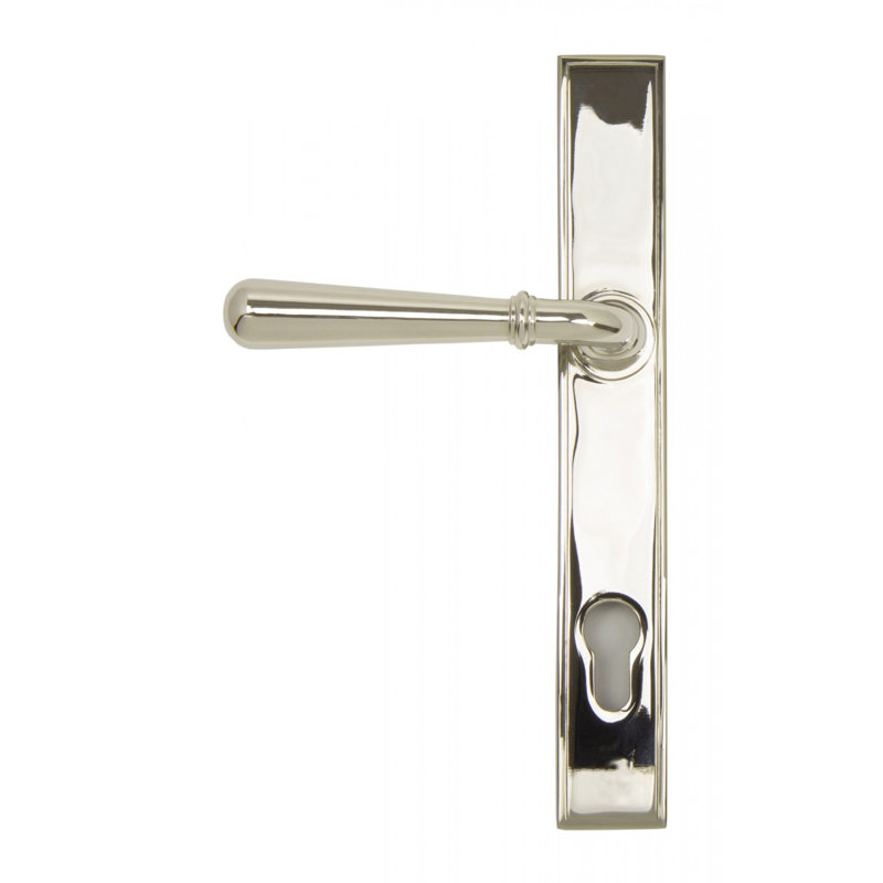Newbury Lock Door Handle Kit, Polished Nickel