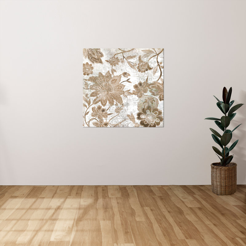 "Neutral Jacobean I" par Carol Robinson, reproduction sur toile, H 36 po x l 36 po x P 1,5 po