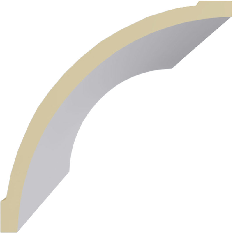 Primed White Polyurethane Geometric Crown Moulding Sample