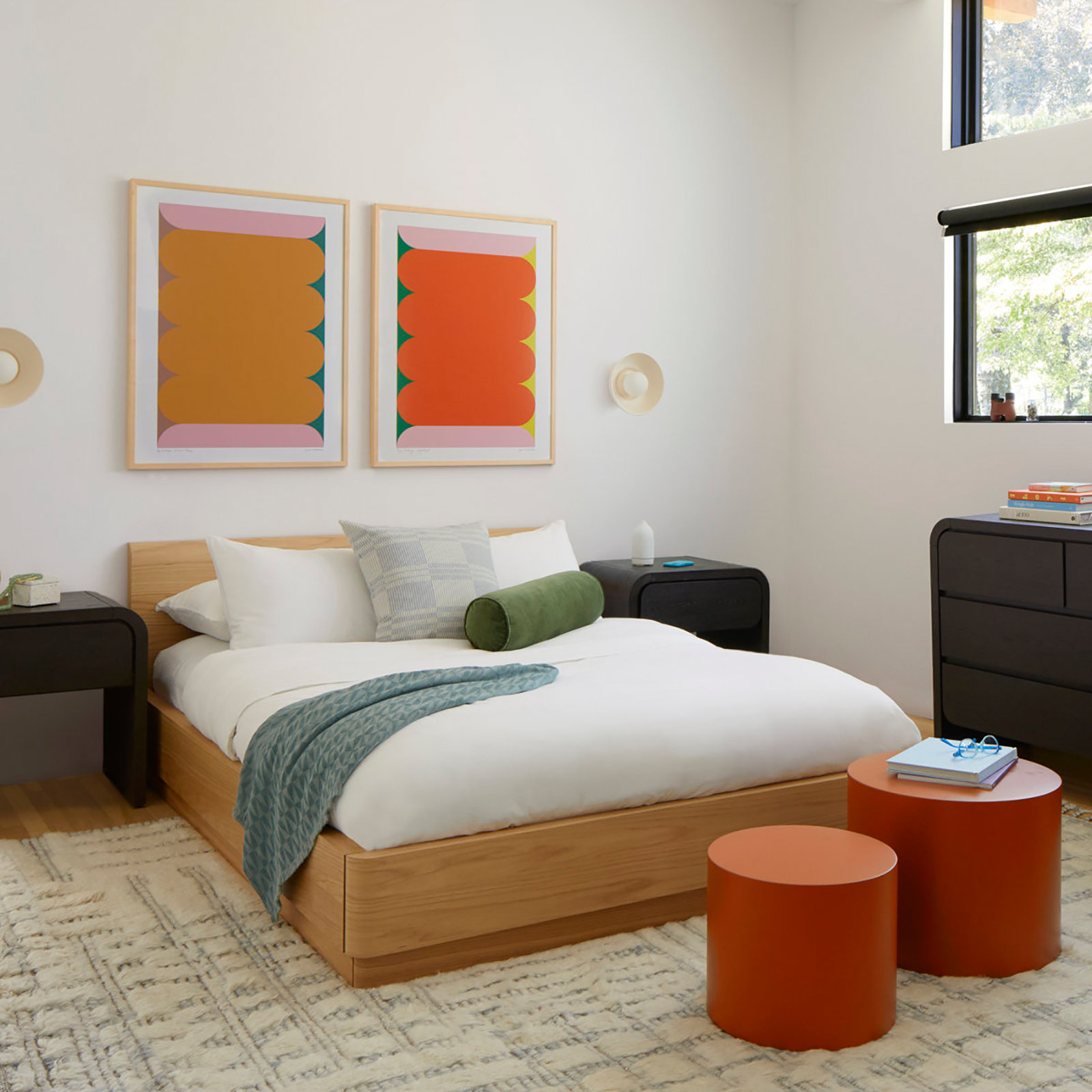 Mille Platform Bed, Queen, Oak