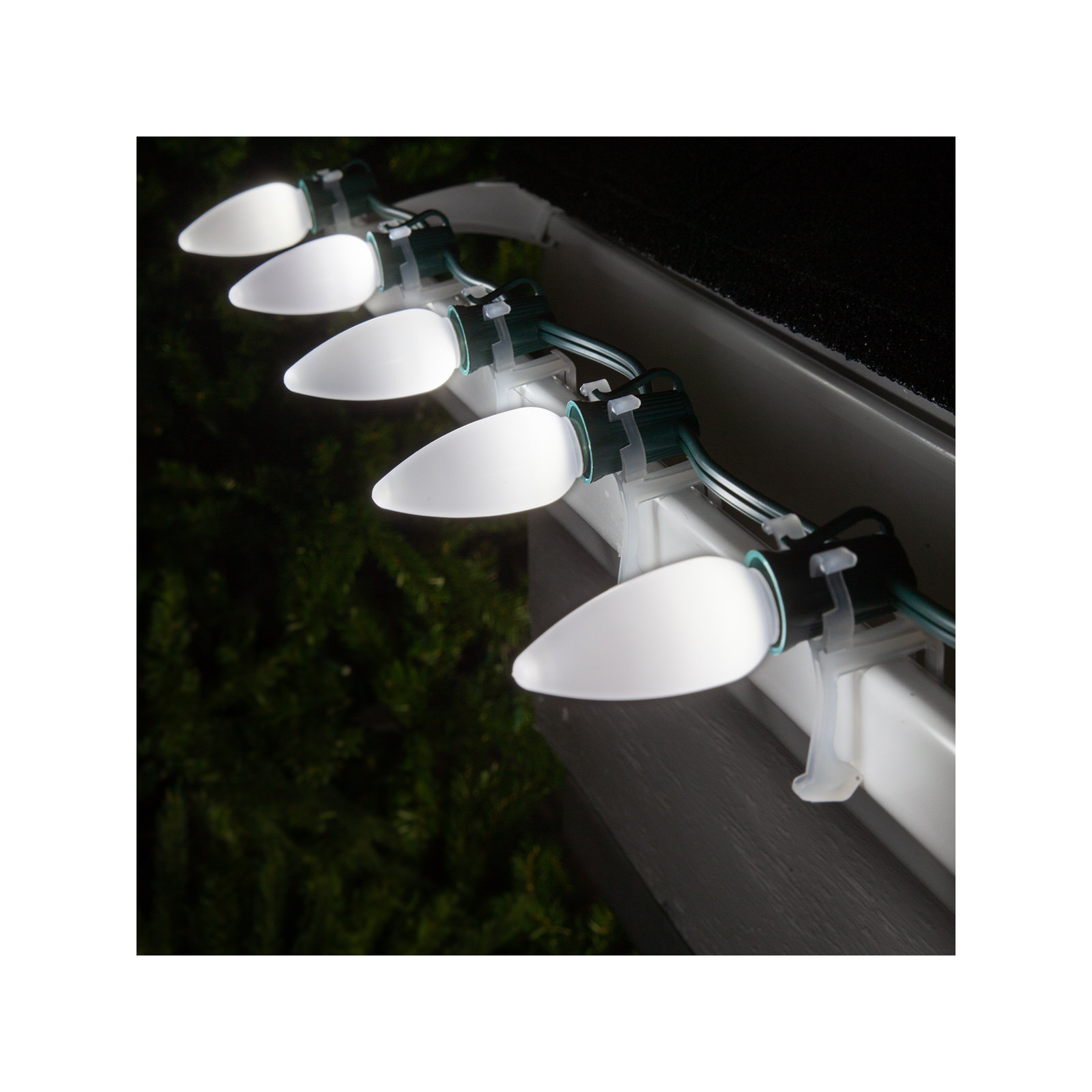 Shatterproof Smooth C9 OptiCore LED Christmas String Lights, 25, Cool White