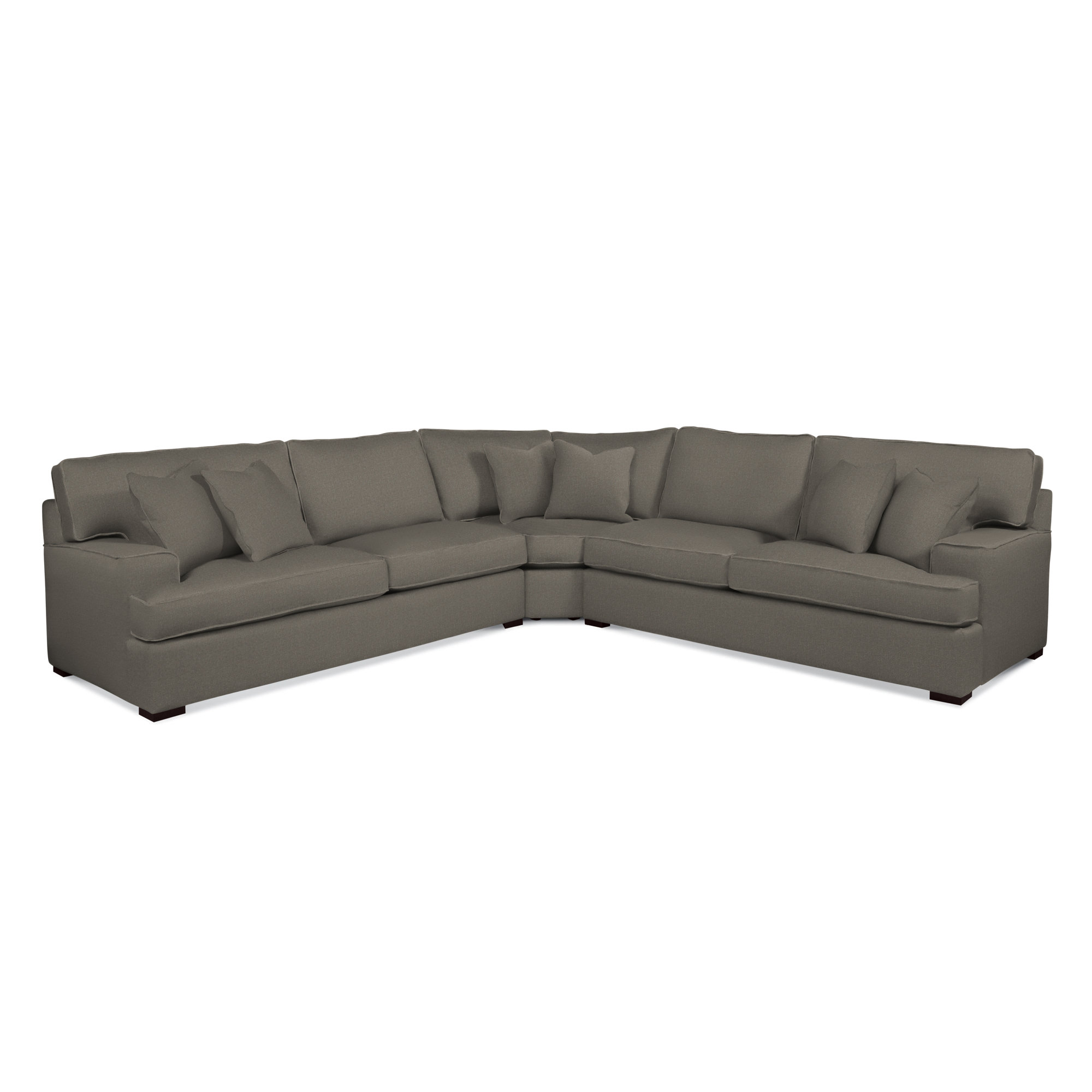Sadie 3-Piece Upholstered Sectional, Java Finish, Gray Sugar Performance; 0863-84