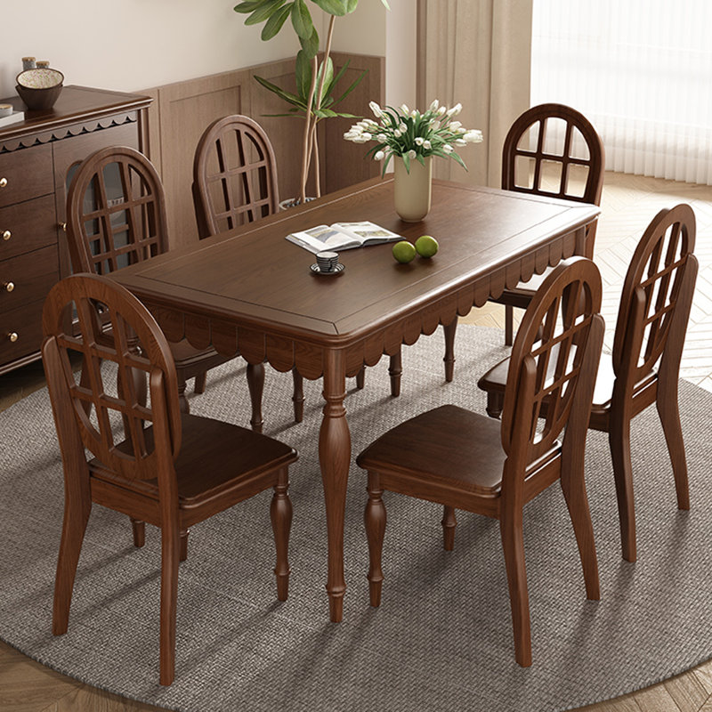 French Vintage Rectangular Dining Table Ash Solid Wood Dining Table
