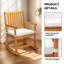 Chaise berçante en bois de sapin massif avec dossier carré et assise rembourrée-249382569