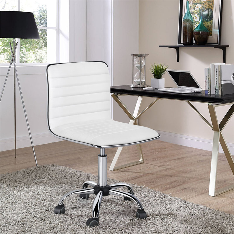 Low Back Armless Office Chair, White