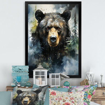 Un ours noir sur une ombre dramatique I sur toile