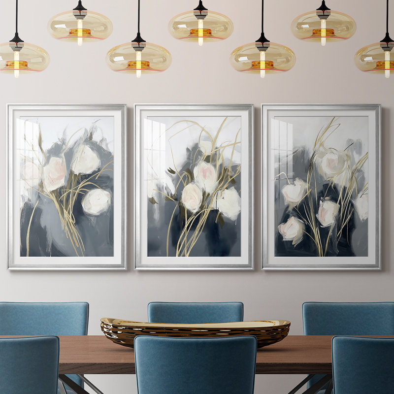 FLORAL Series DCLxxxi - Impression encadrée sur mesure de qualité supérieure - 3 pièces, H 19 po x l 27 po