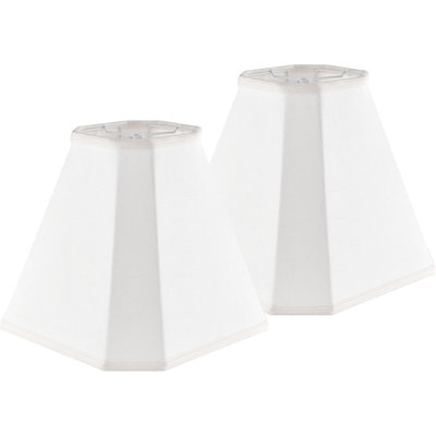 Ensemble de 2 abat-jours en abat-jour cloche royale en tissu blanc de 6,5 po de haut x 13 po de bas x 11,2 po de haut abat-jour en lin traditionnel pour lampes de table et sur pied - fait à la main - ajusteur