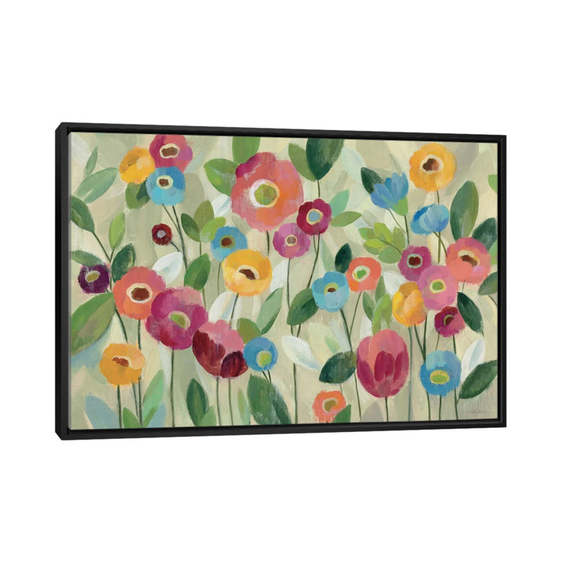 Esdert, conte de fées, art floral, H 18 po x l 26 po x P 1,5 po, Toile avec cadre noir
