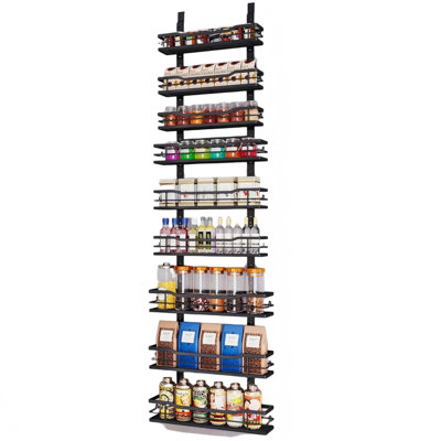 9-Tier Over The Door Organizer With Adjustable Basket,Black