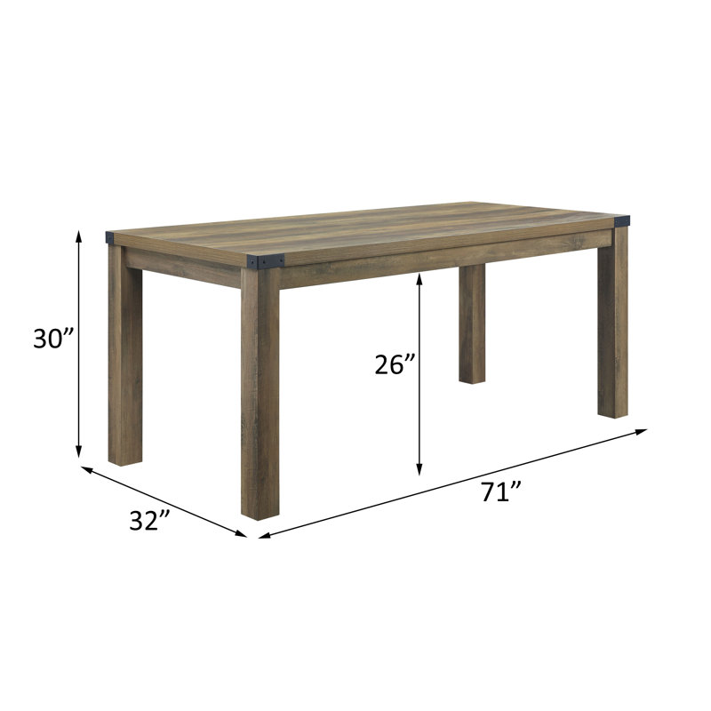 Suai Rectangular Dining Table in Rustic Oak