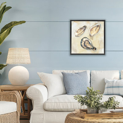 Oyster Trio on Beige Floating Frame, design by CAD
