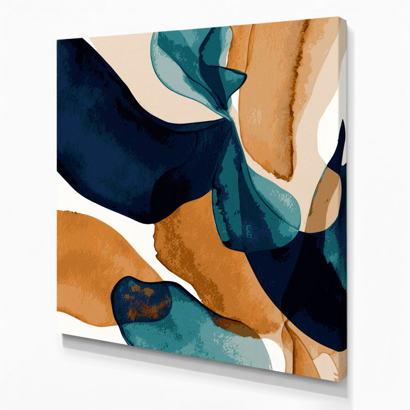 «Abstract Watercolor 77», art mural sur toile brune, H 12 po x l 12 po