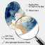 «Blue and Gold Marble Clouds X - Fractals Forme unique, art mural en métal, impression asymétrique bleue sur métal-105754733