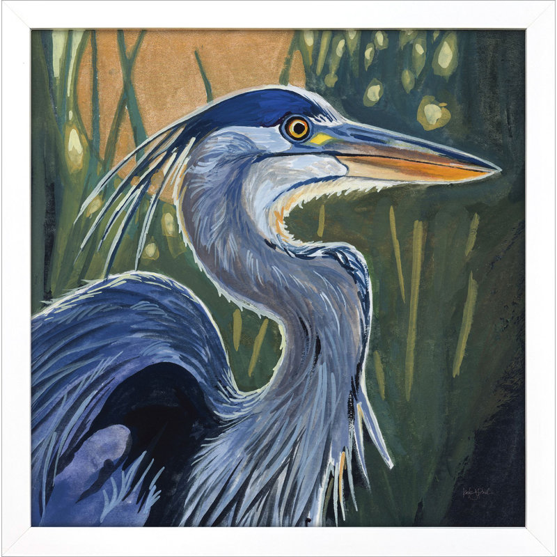 «Blue Heron in Morning», art encadré