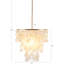 Plafonnier 1 pièce Layered Capiz L 21 po x l 21 po x H 67,5 po blanc métal avec abat-jour capiz