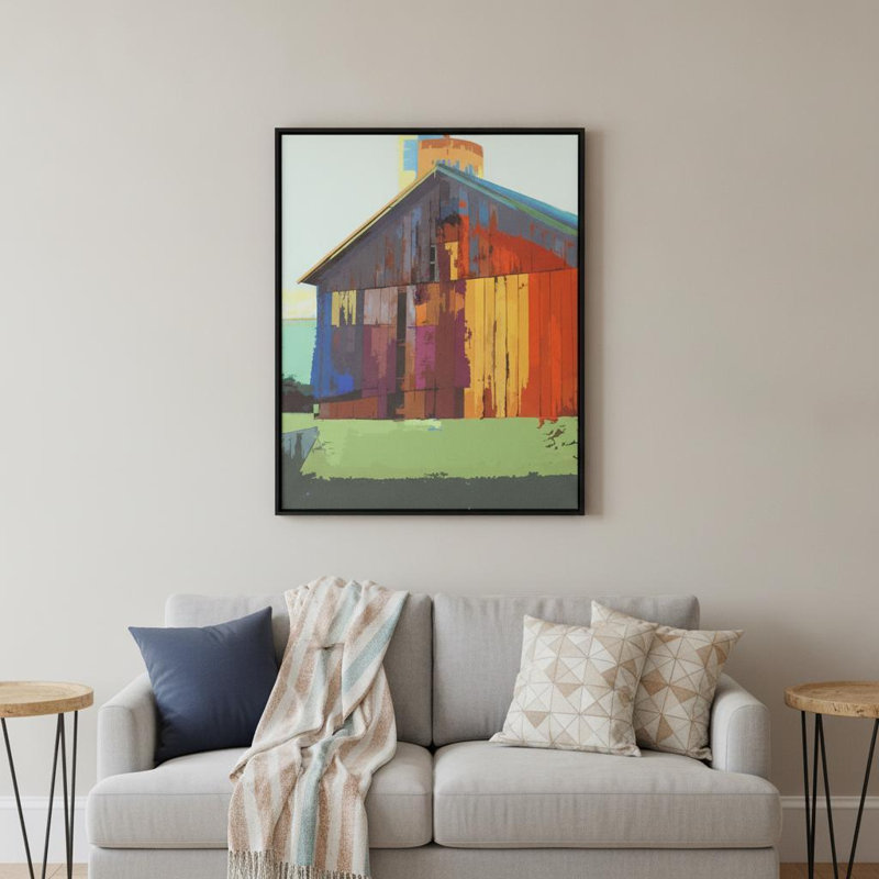 Art mural à cadre flottant Country Barn