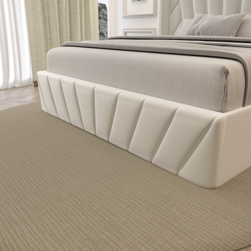 Dierra Upholstered High Headboard Storage Bed w/Hydraulic Gas Lift, Wood Slat System & Under Bed Storage