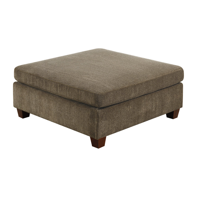 Square chenille ottoman, Tanné