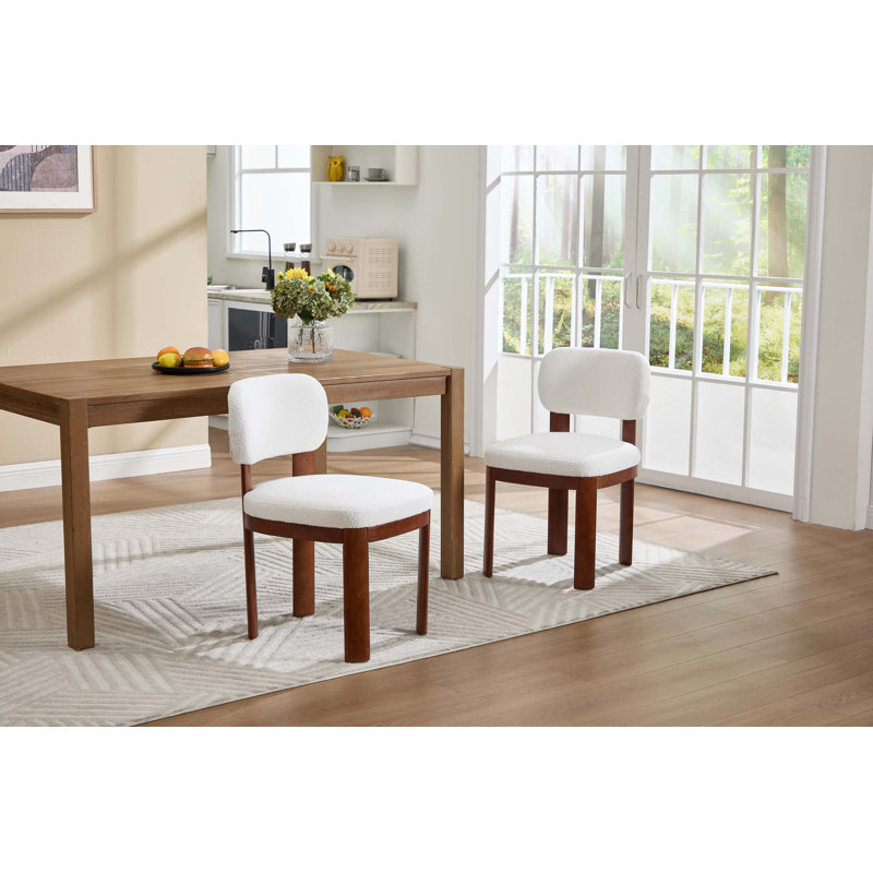 Chaises de salle à manger en bois, chaises de cuisine rembourrées en tissu