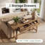 Console de 63 po de long avec 2 tiroirs de rangement, canapé de style campagnard pour couloir, vestibule, salon