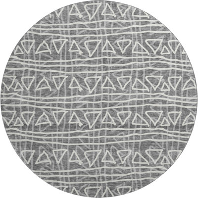 Premium Machine Washable Prisco Charcoal Rug