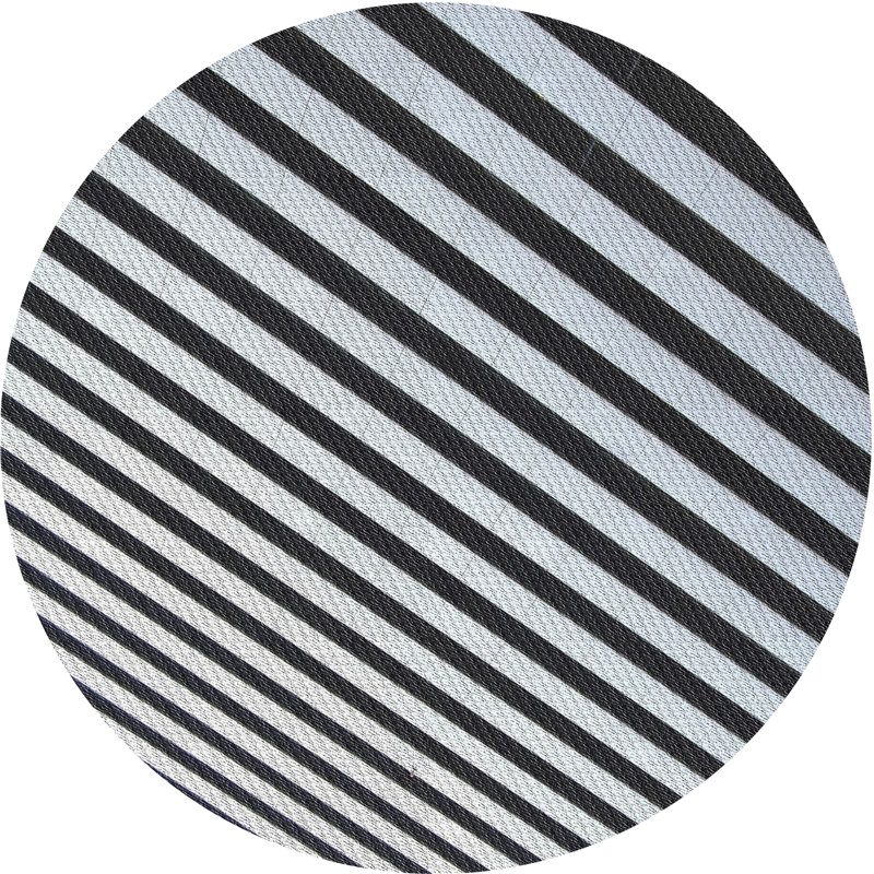 Tapis noir/beige à motifs, Rond 7 pi